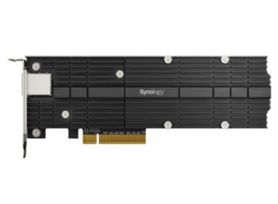 Адаптер Synology Сетевая карта и M.2 SSD-NVME adapter M.2 22110/2280, 2 slots m.2 key, 10 Gigabit port RJ-45, PCIe 3.0 x8 adapter (FH bracket)'