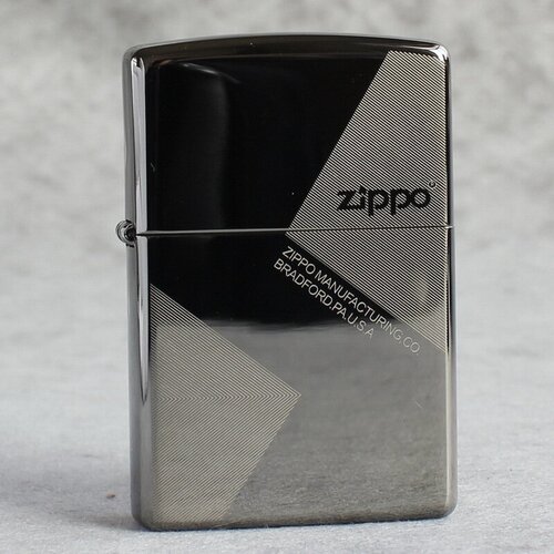 Зажигалка Zippo 150 Black Ice Mirror, новый геометрический классический логотип