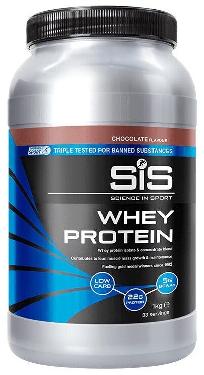 Сывороточный протеин SiS Whey Protein 1кг (Шоколад) Белок для восстановления и мышечной массы