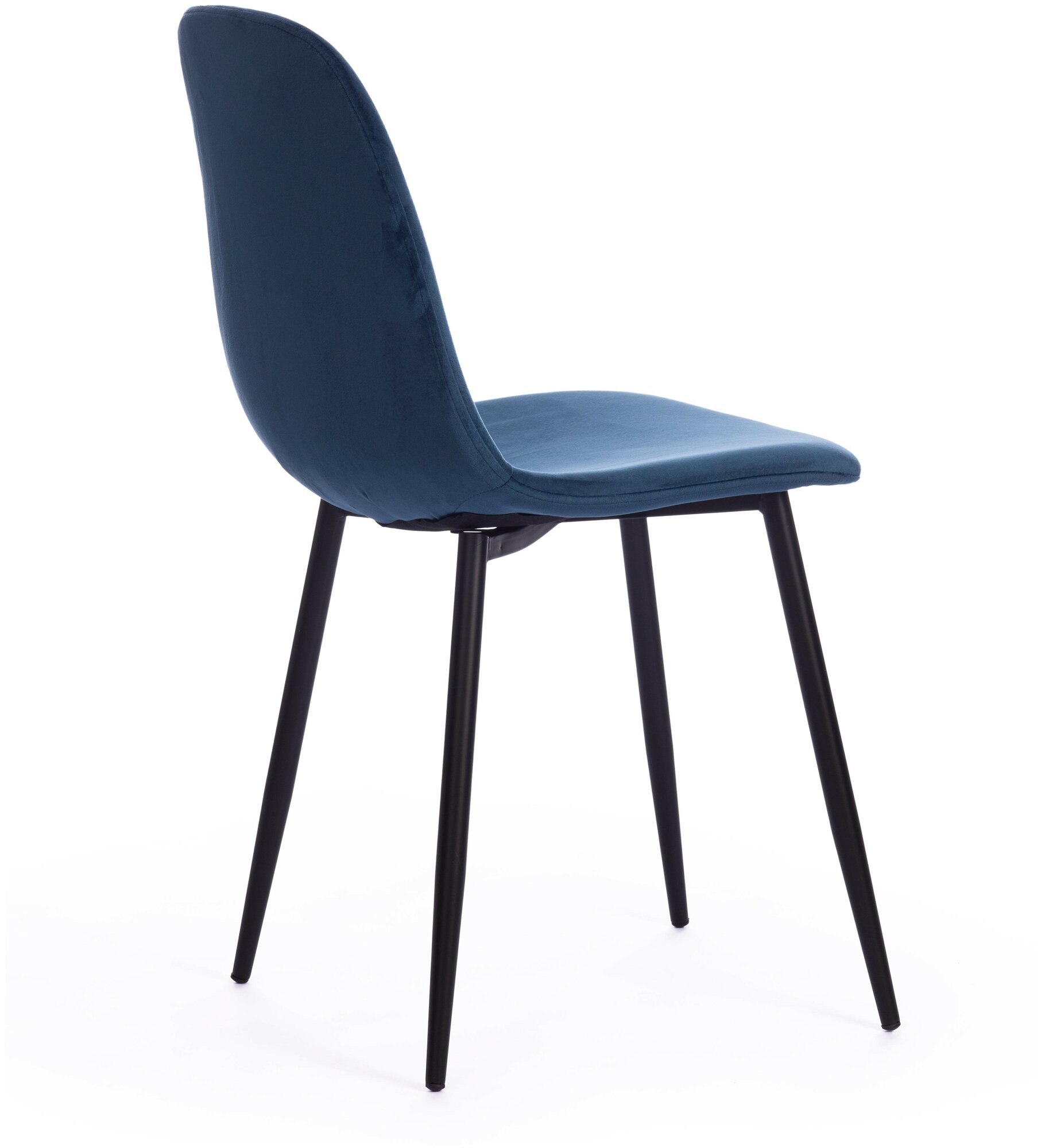 Комплект стульев для кухни TetChair BREEZE (mod. 4724), вельвет/металл, 45х64х82 см, Blue (синий)/черный (4 шт. в 1 упаковке) - фотография № 5