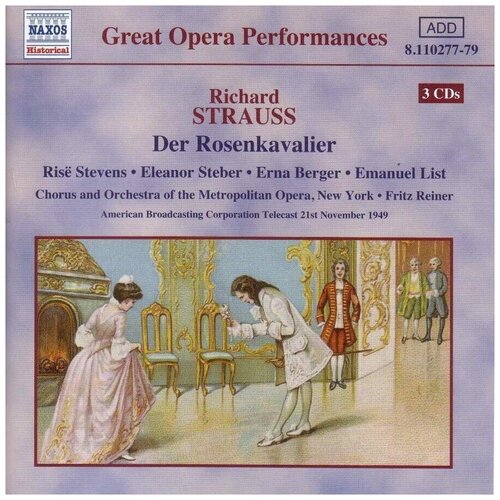 Strauss-Rosenkavalier-Friz Reiner 1949 < Naxos CD Deu (Компакт-диск 3шт) richard strauss orchestral works don juan till eulenspiegel naxos cd deu компакт диск 1шт richard