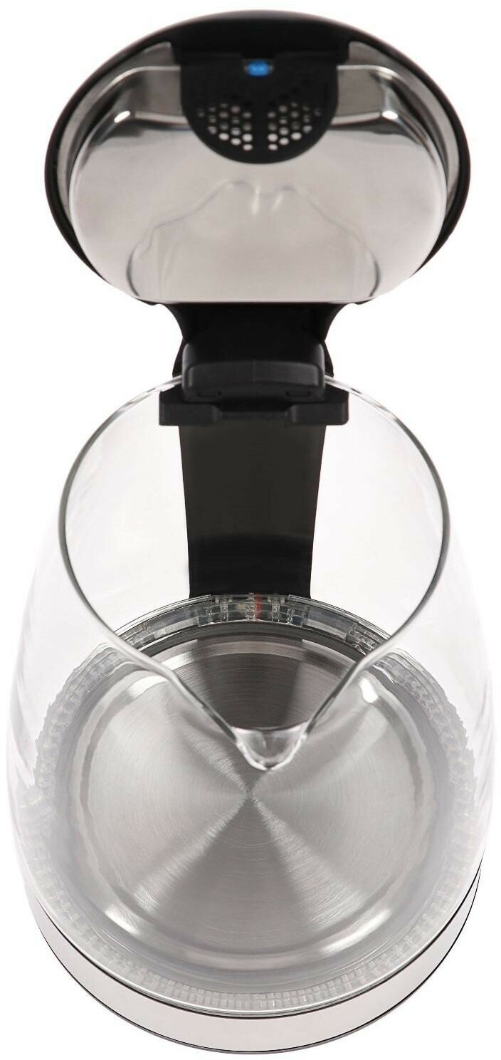 Чайник электрический LuazON LSK-1802, стекло, 1.8 л, 1500 Вт, подсветка, серебристый Luazon Home - фото №11