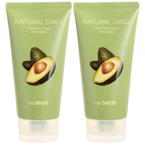 Пенка для умывания с экстрактом авокадо The Saem Natural Daily Cleansing Foam Avocado, 150 мл *2 шт пенка для умывания с экстрактом алоэ the saem natural daily cleansing foam aloe 150 мл