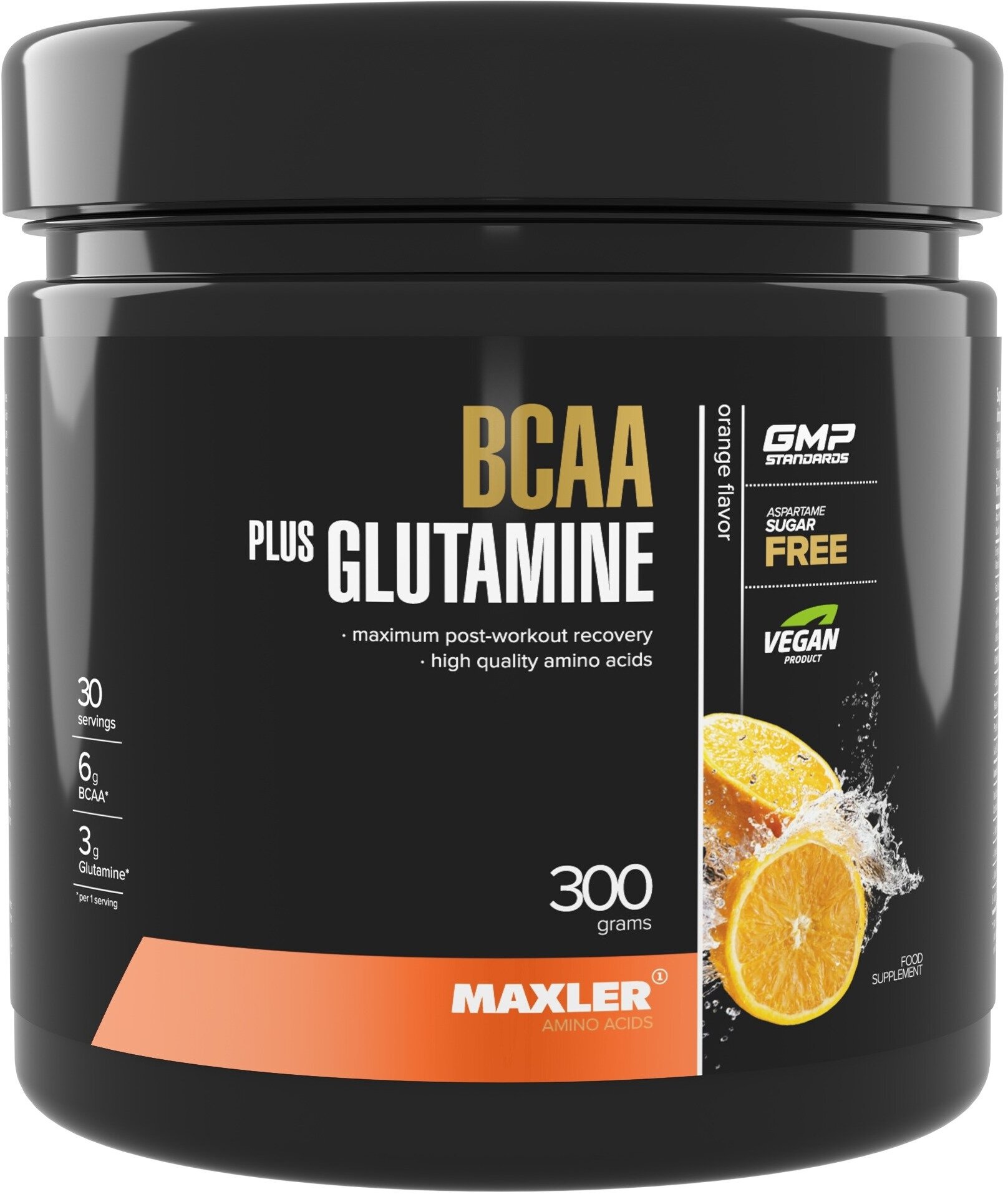 Бсаа MAXLER BCAA + Glutamine 300 g 2:1:1 300 г, Апельсин