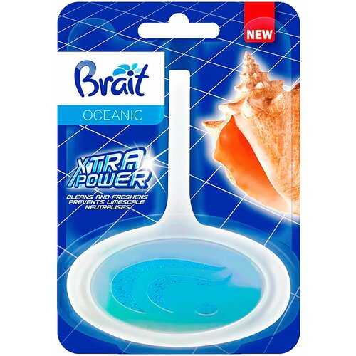 Brait Туалетный блок-корзинка OCEANIC Xtra Power, с корзинкой, устраненение грязи и запахов, аромат Морской (40 гр)