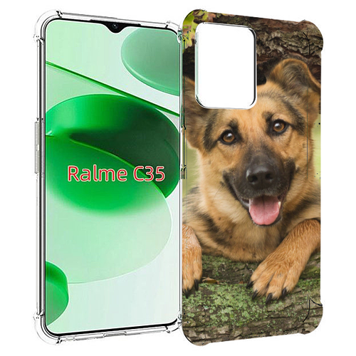Чехол MyPads Собака-на-дереве для Realme C35 / Narzo 50A Prime задняя-панель-накладка-бампер