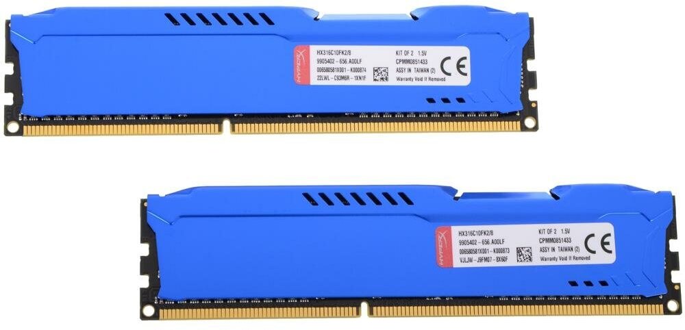 Модуль памяти KINGSTON HyperX FURY Blue Series DDR3 - 2x 4Гб 1600, DIMM, Ret - фото №4