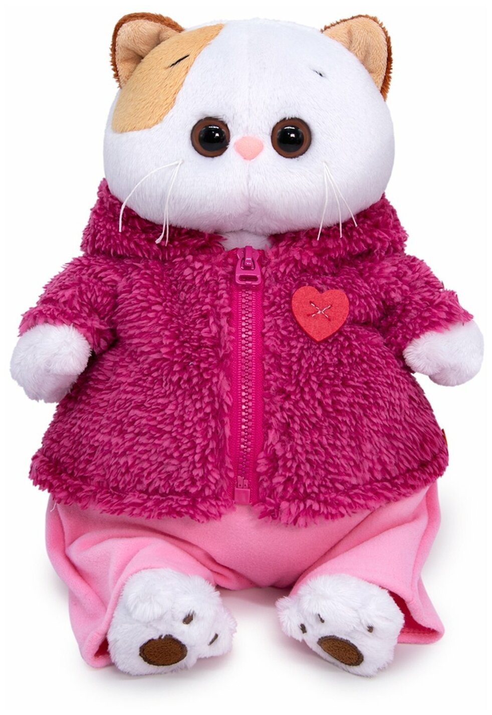 Мягкая игрушка BUDIBASA Кошечка Ли-Ли в теплом костюме с сердечком (24 см.)