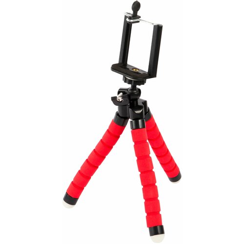 Трипод для телефона mObility с гибким штативом, Осьминог, красный