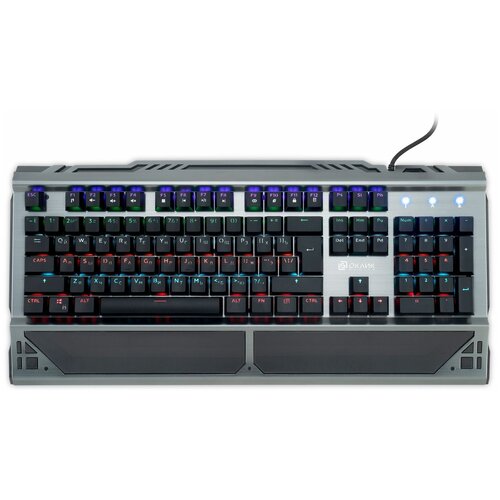 Клавиатура Оклик 980G HUMMER механическая серебристыйчерный USB for gamer LED подставка для запястий 499580 347000₽