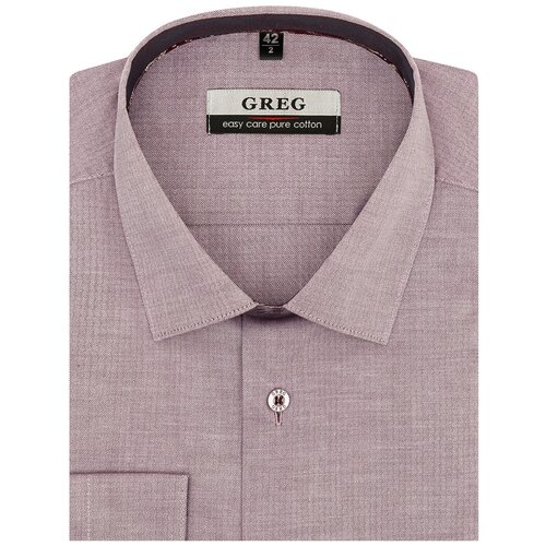 Рубашка мужская длинный рукав GREG 613/231/3041/Z/1p, , цвет Бордовый, рост 174-184, размер ворота 39