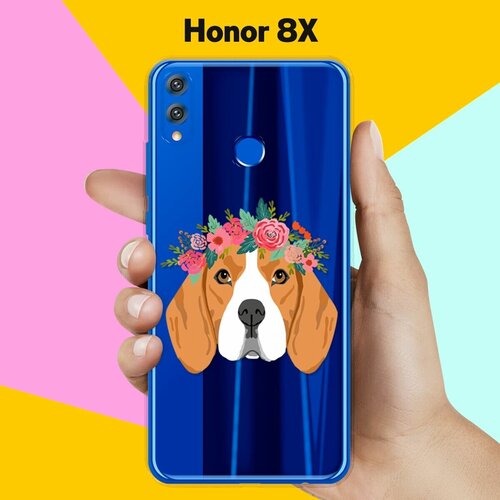 силиконовый чехол swag бигль на honor 8x Силиконовый чехол Бигль с цветами на Honor 8X