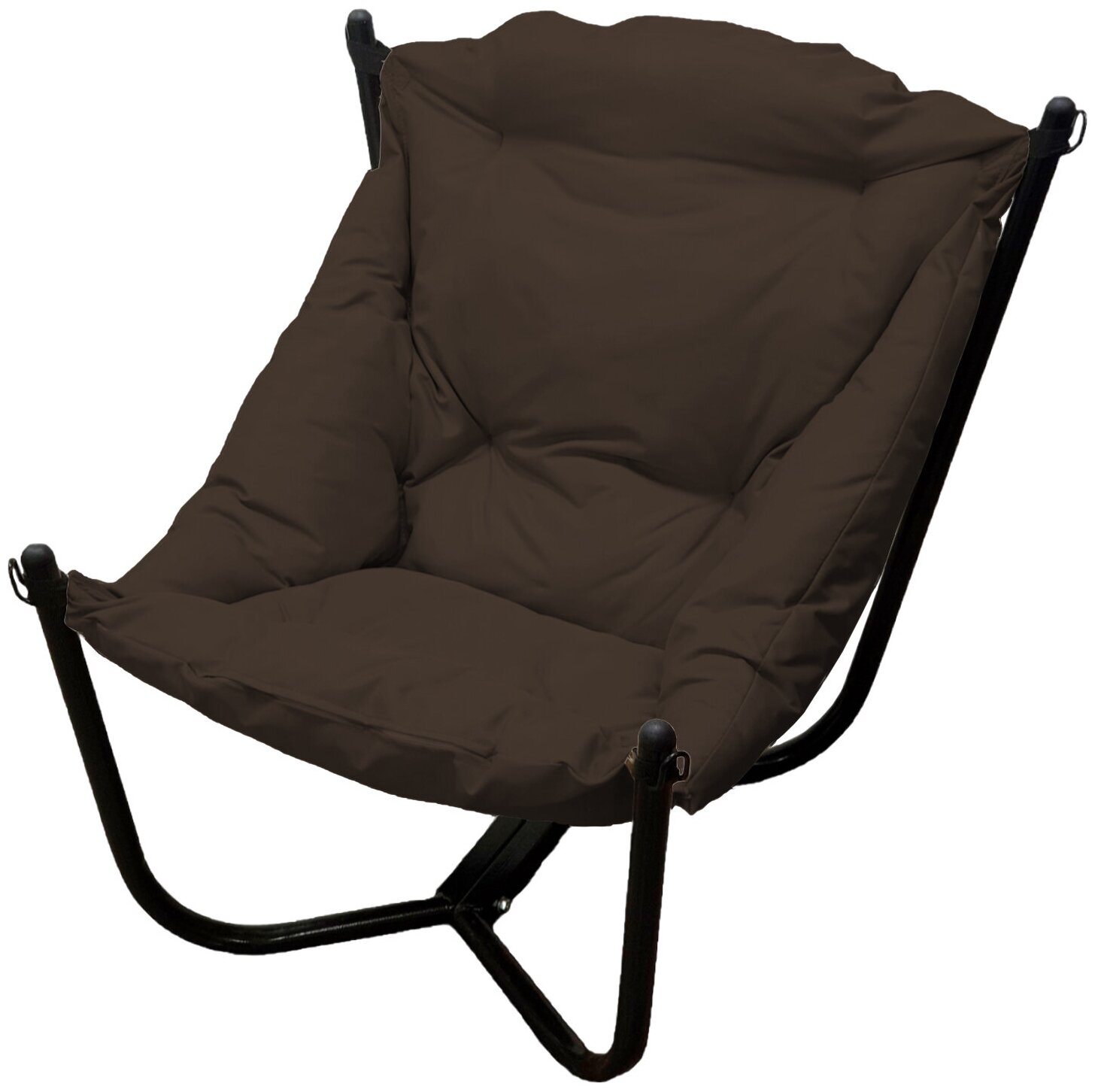 Кресло черное M-Group Чил 12360405, коричневая подушка - фотография № 1
