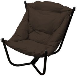 Кресло M-group ЧИЛ, черное основание, коричневая подушка