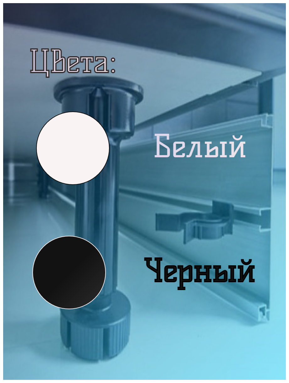 Кухонные регулируемые ножки для кухонного гарнитура и шкафа 92-120мм.В комплекте 8 ножек и 4 клипсы - фотография № 5