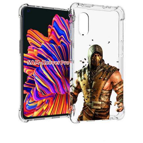 Чехол MyPads Mortal Kombat scorpion для Samsung Galaxy Xcover Pro 1 задняя-панель-накладка-бампер