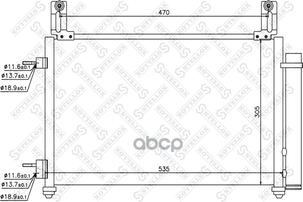 10-45611-Sx_радиатор Кондиционера! Chevrolet Matiz 0.8-1.0 05> Stellox арт. 1045611SX