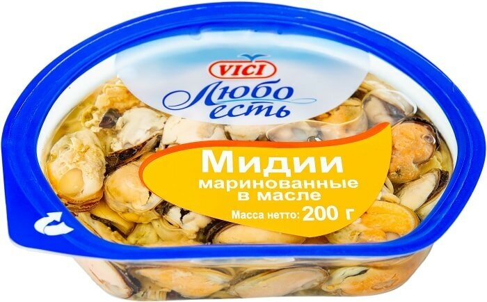 Vici Мидии маринованные Любо есть в масле , 200 г