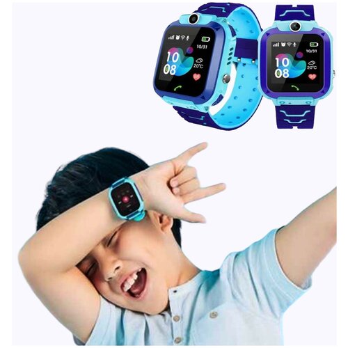 Умные Детские часы HIGH-QUALITY TOUCH / Цветной сенсорный экран / Часы для детей с камерой SOS / Синий