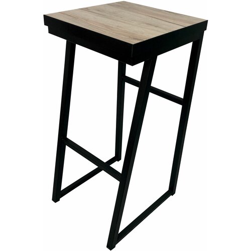 Барный табурет, стул без спинки для кухни лофт серый