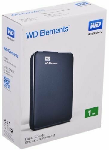 Внешний HDD WD 1TB Elements (WDBUZG0010BBK-WESN)