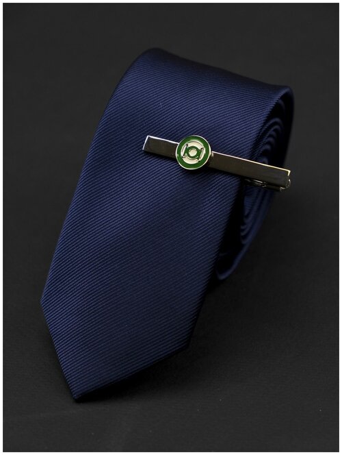 Зажим для галстука 2beMan, серебряный, зеленый