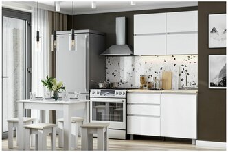 Кухонный гарнитур Токио 1.2 м для кухни, мебель для дома и кухни/Белый текстурный, Сонома
