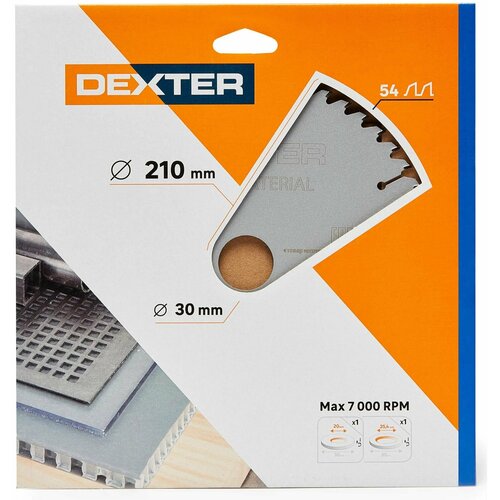 Диск пильный универсальный Dexter FD-E052103054T 54Т 210x30x1.5 мм, кольца: 20 и 25.4