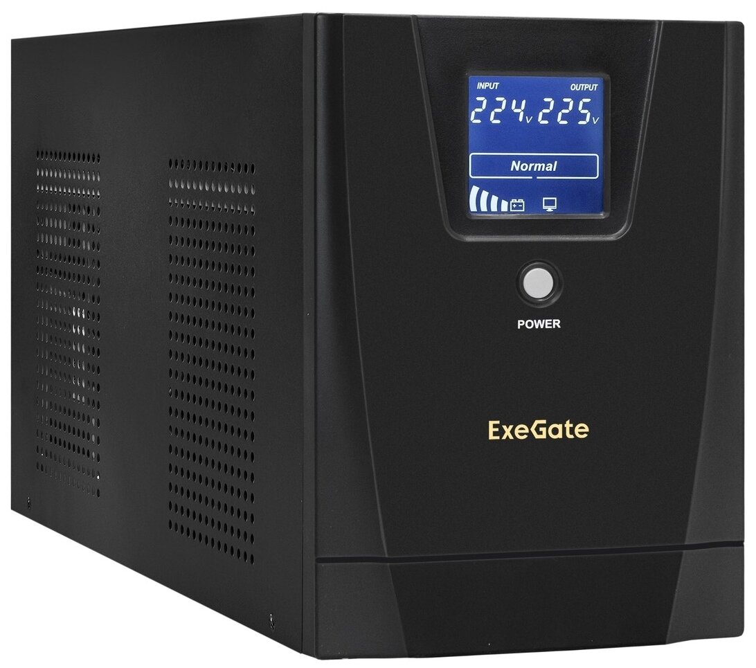 Exegate EX292636RUS ИБП ExeGate SpecialPro Smart LLB-3000.LCD.AVR.3SH.2C13.RJ.USB <3000VA/1800W, LCD, AVR,3*Schuko+2*C13,RJ45/11,USB, металлический