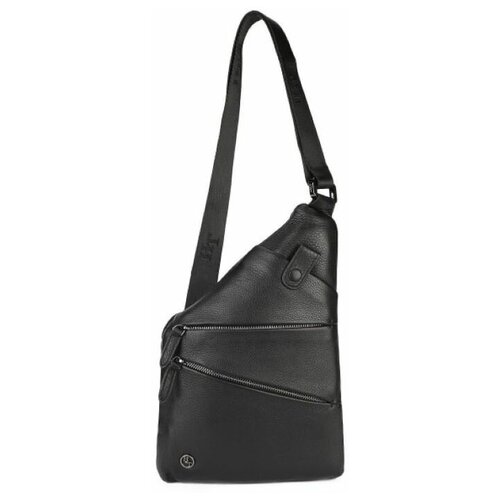 Сумка слинг H.T. 1983.8, фактура зернистая, черная