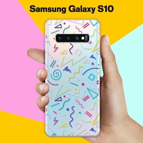 Силиконовый чехол Цветной узор на Samsung Galaxy S10 силиконовый чехол цветной узор на samsung galaxy a10