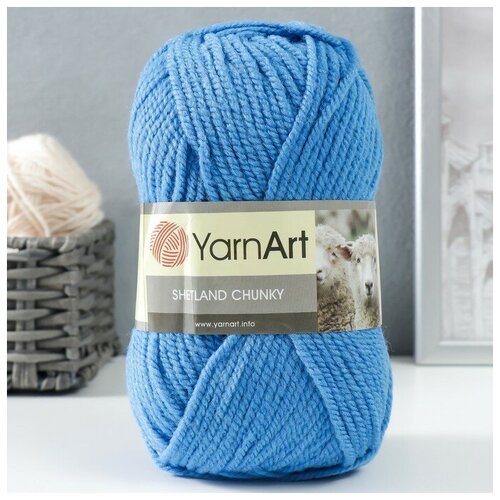 Пряжа Shetland Chunky 50% акрил, 50% шерсть 150м/100гр (626 тёмн. голубой) 9436807, YarnArt, черный/голубой/синий  - купить