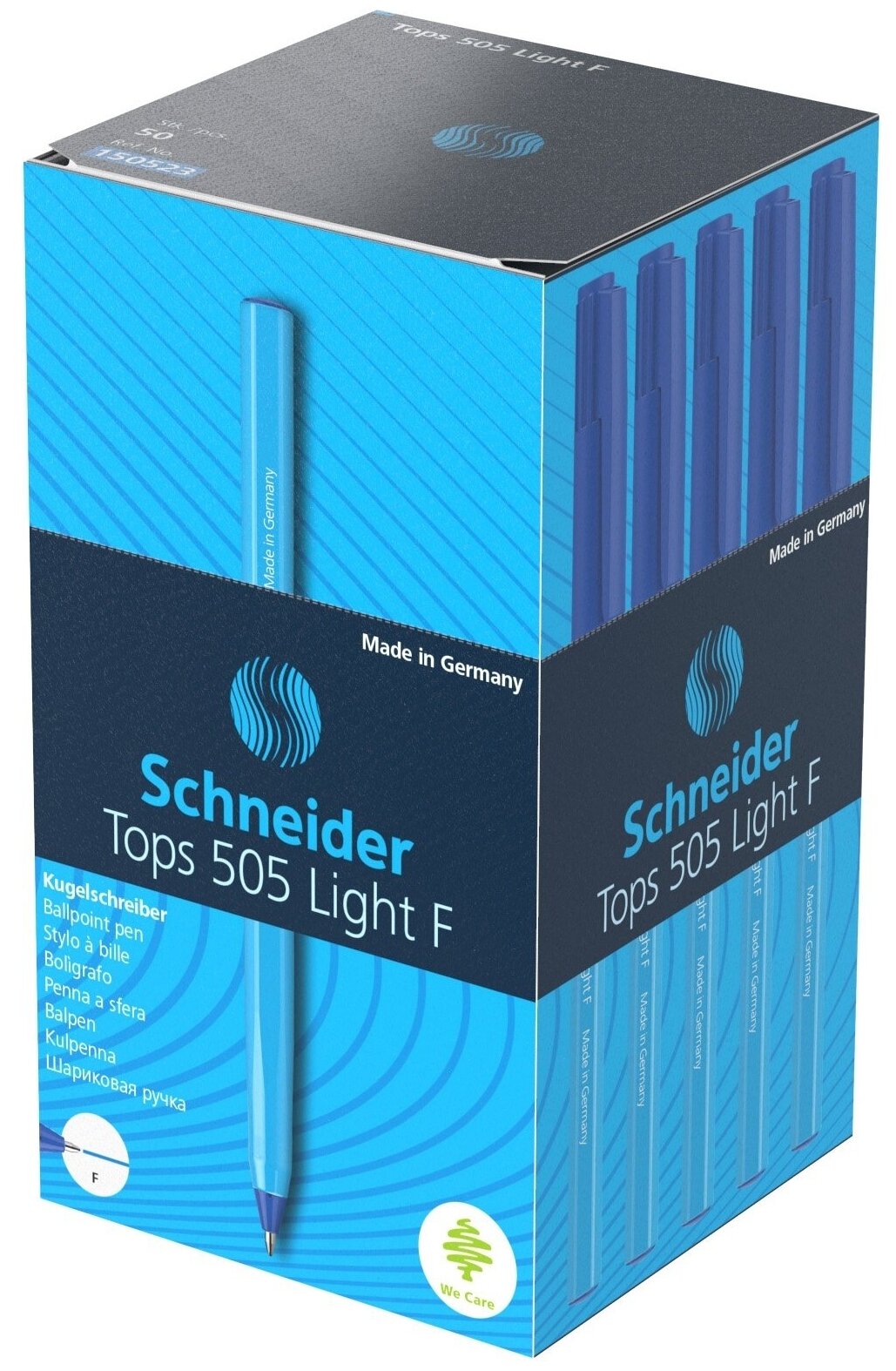 Ручка шариковая неавтоматическая Schneider Tops 505F LightМ0, 5 мм синяя