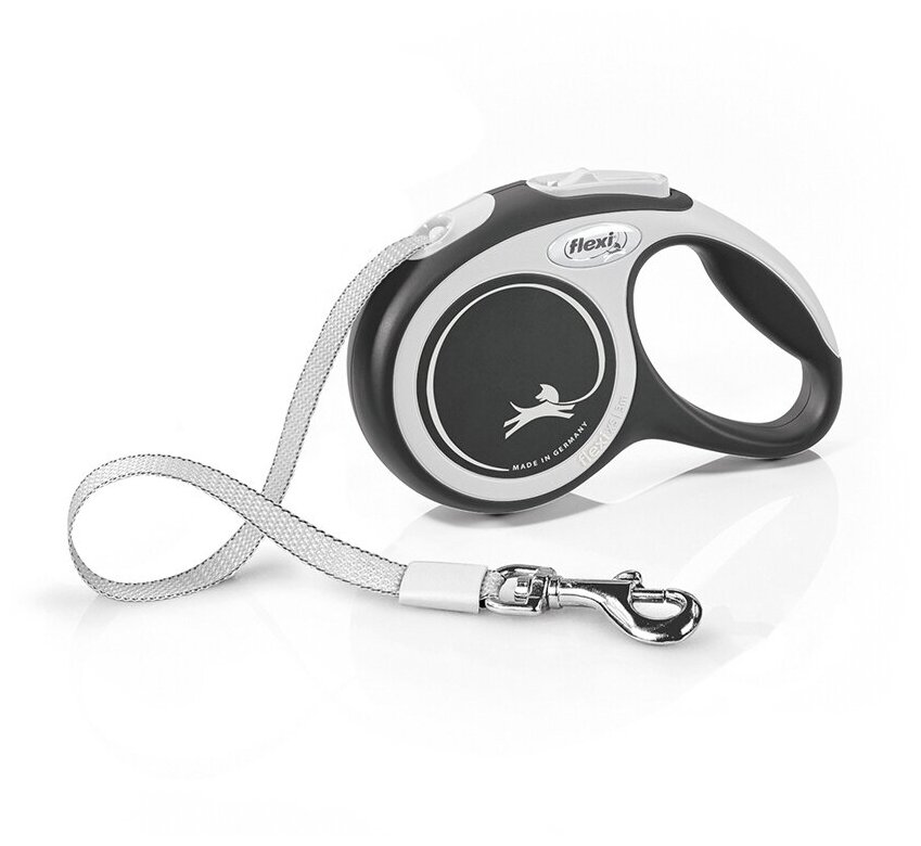 flexi Рулетка-ремень для собак до 12кг, 3м, черная (New Comfort XS Tape 3m black) CF00T3.251.S.20 | New Comfort XS Tape 3m black, 0,12606 кг