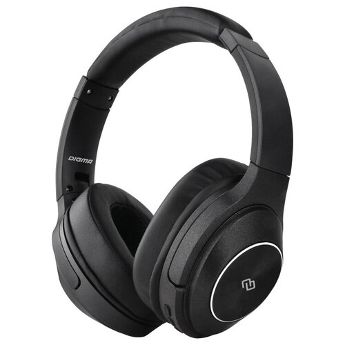 Гарнитура накладные Digma BT-20 ANC черный беспроводные bluetooth оголовье BT20 199200₽