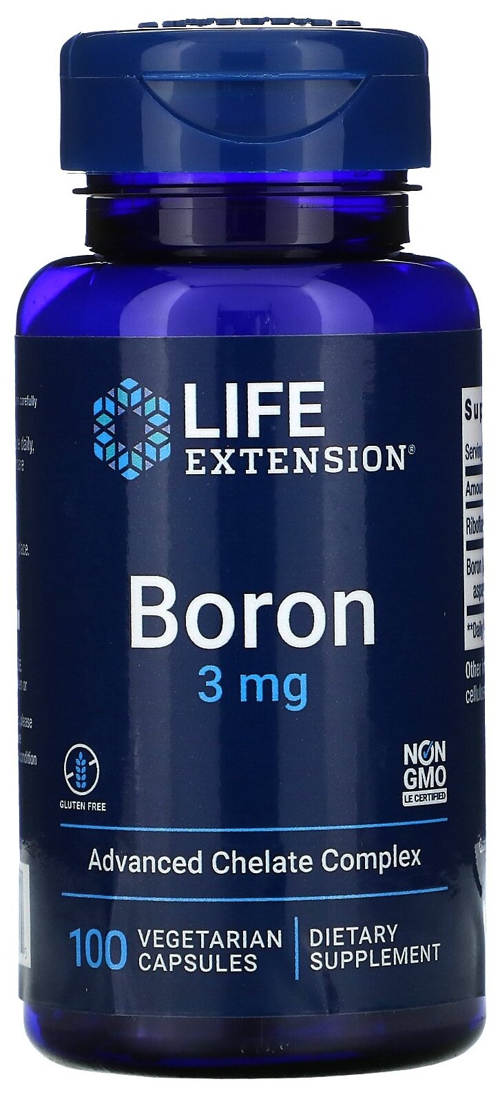 Life Extension Boron 3 мг (Бор) 100 вегетарианских капсул (Life Extension) - фотография № 1