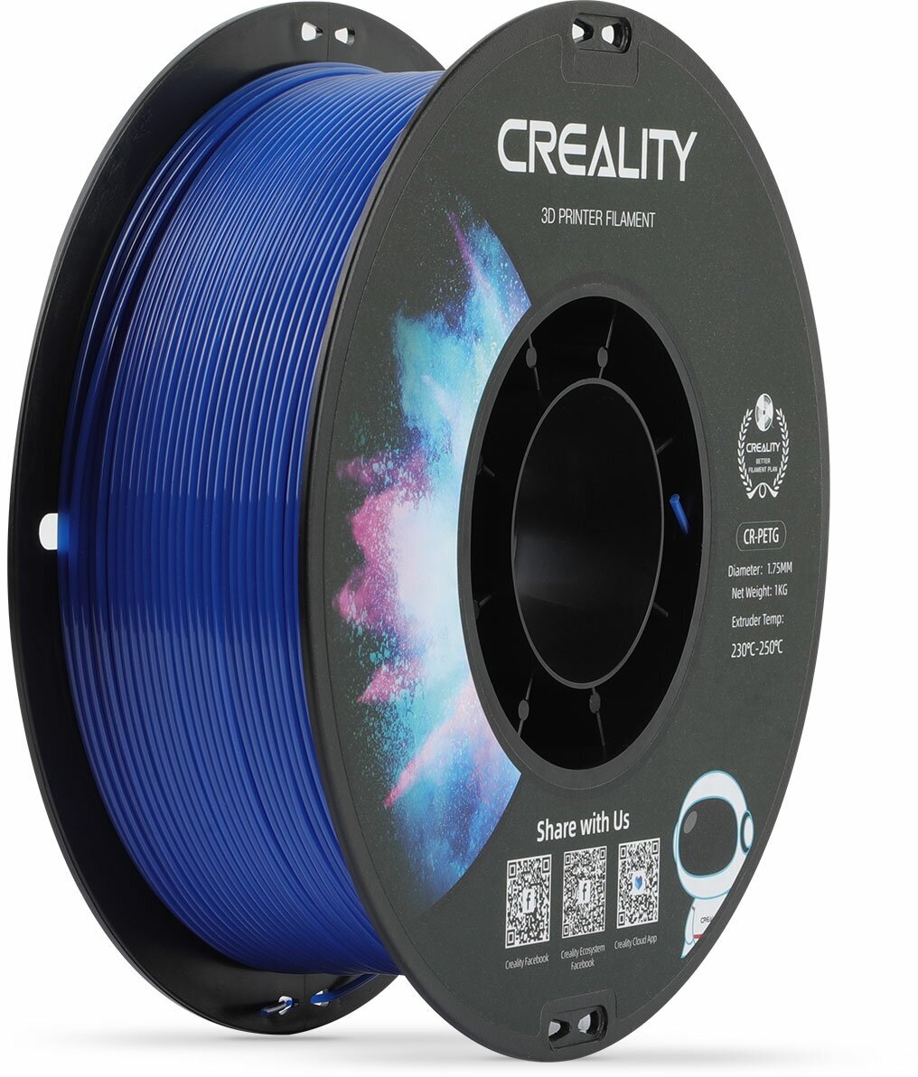 Катушка CR-PETG пластика Creality 175 мм 1кг для 3D принтеров голубой