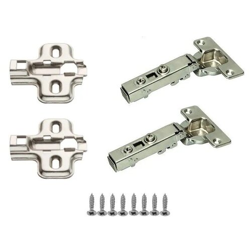 Мебельная петля накладная HAFELE Германия с доводчиком угол открывания 95 градусов 2 шт. + монтажные планки 2шт.+ крепеж