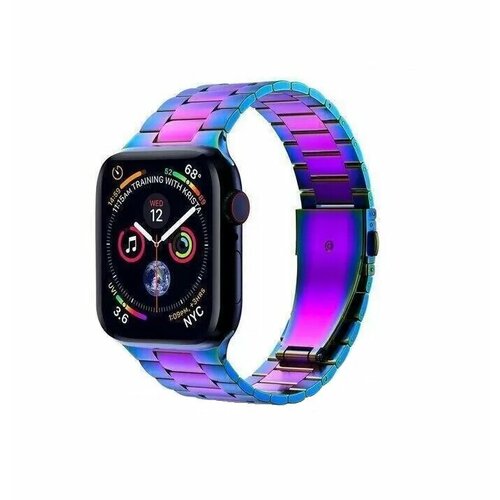 силиконовый ремешок ocean band на смарт часы apple watch 1 9 se ultra 42 44 45 49 мм браслет для эпл вотч 1 9 се ультра зеленый Металлический блочный ремешок перламутровый для Apple Watch 1-9, SE, ULTRA 42-44-45-49 мм