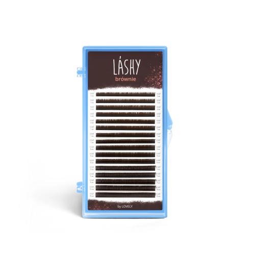 Коричневые ресницы Lashy Brownie mix D 0.07 7-12mm (16 линий)