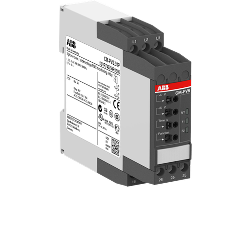 Реле контроля фаз ABB CM-PVS.41 без контр нуля, Umin/Umax = 3x300-380В/420-500BAC, обрыв, чередование, tрег = 0-30с, 2ПК 1SVR730794R3300