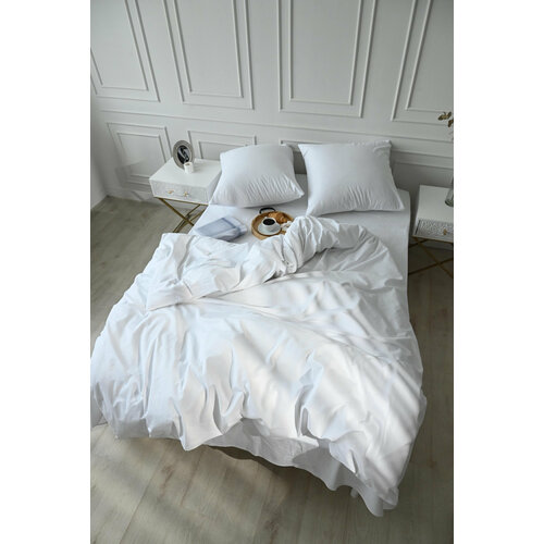 Постельное белье Вселенная Текстиля из поплина Белый 2-х сп с евро простыней белый