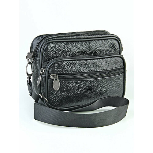 Сумка барсетка Skin, фактура зернистая, матовая, черный