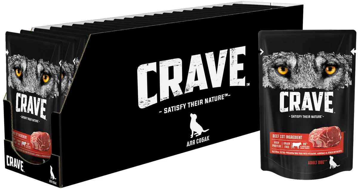 Crave консервированный корм для собак Говядина 85г 28 шт