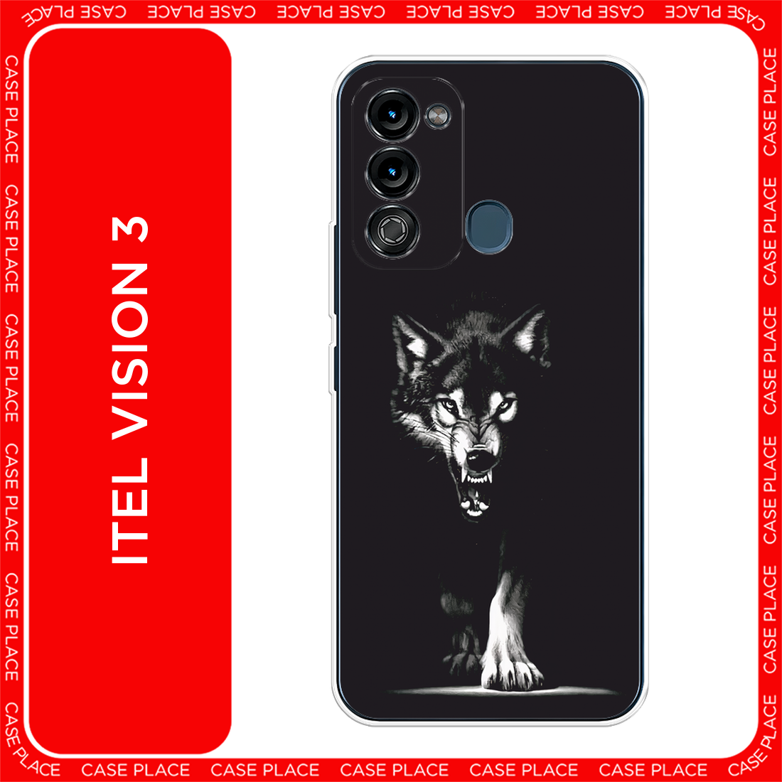 Чехол на Itel Vision 3 / Ител Визион 3 с принтом Волк выходит из ночи