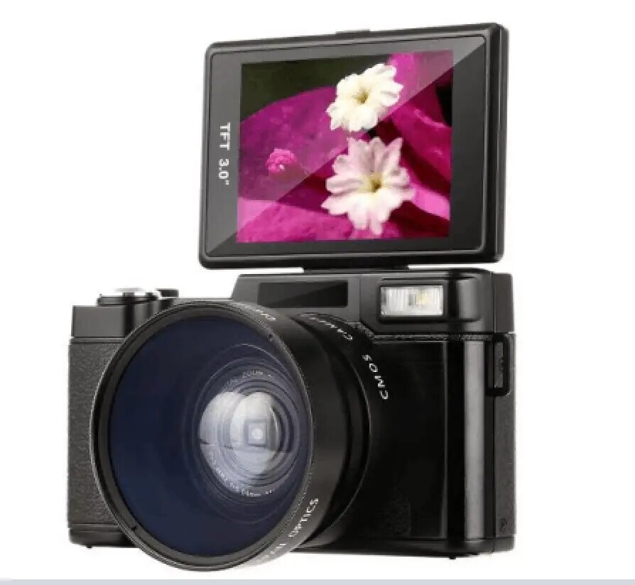 Профессиональные цифровые камеры 2,7 K HD Half-DSLR с 4-кратным телескопическим объективом, With 32G TF