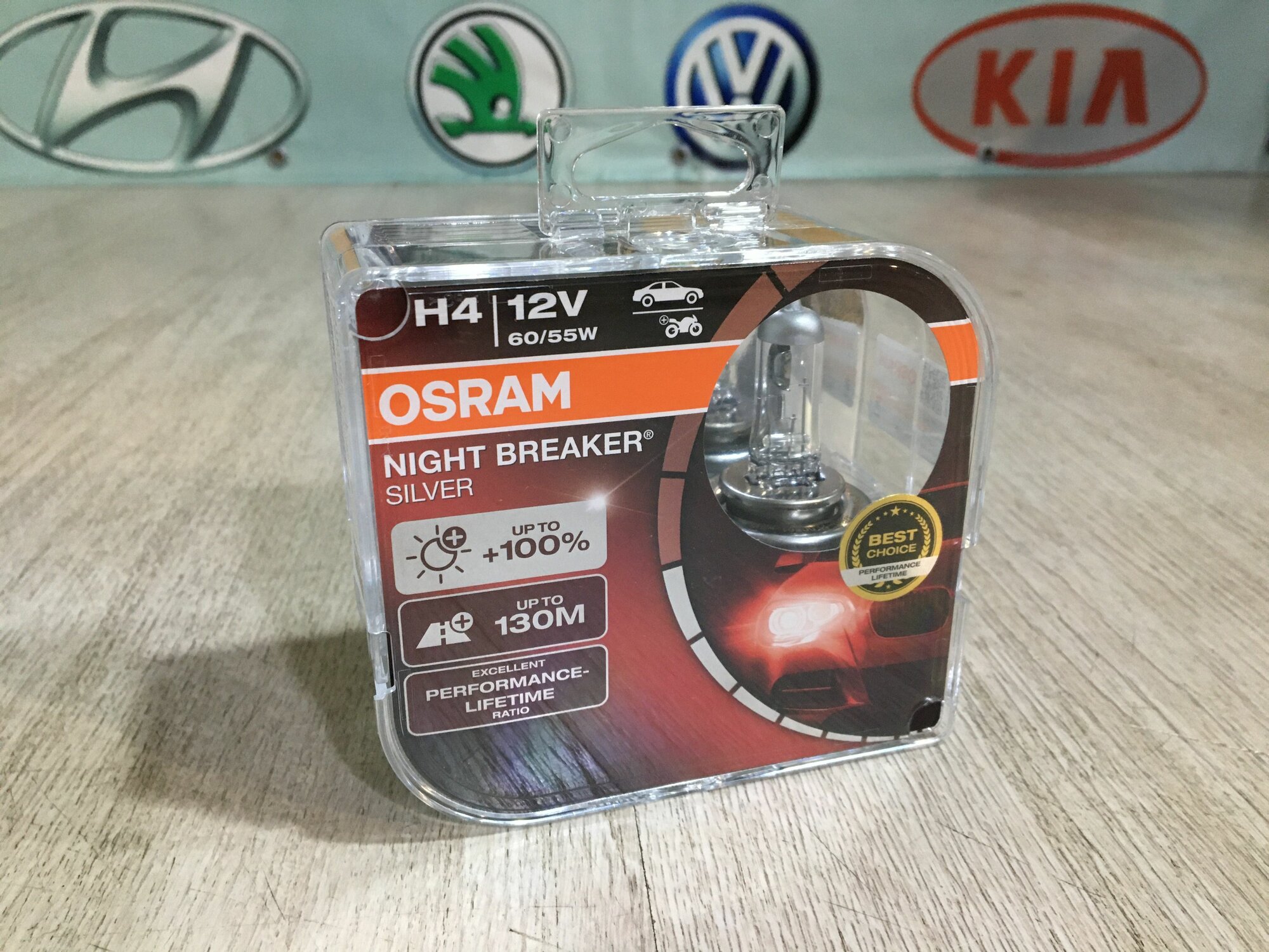 Лампа H4 Night Breake Silver +100% 2шт 12V P43t osram