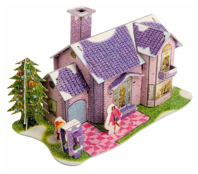Детский конструктор 3D "Сказочный домик", ЛАС играс, размер: 28,5 см х 1 см х 21 см, для девочек — фото 1