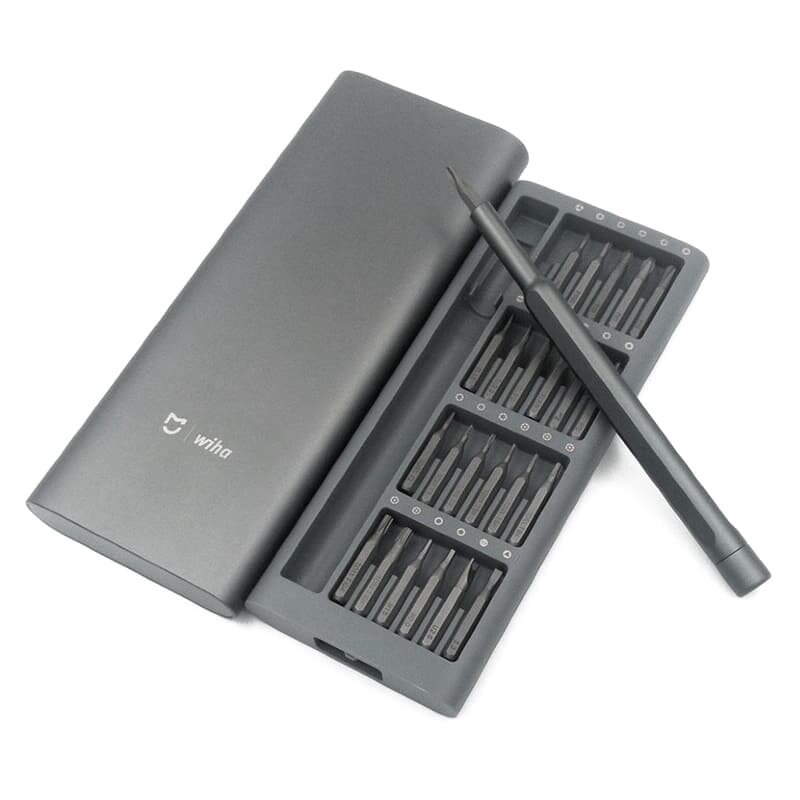 Изображение Отвертка Xiaomi MiJia, Wiha Screwdriver 24 насадки, в алюминиевом органайзере