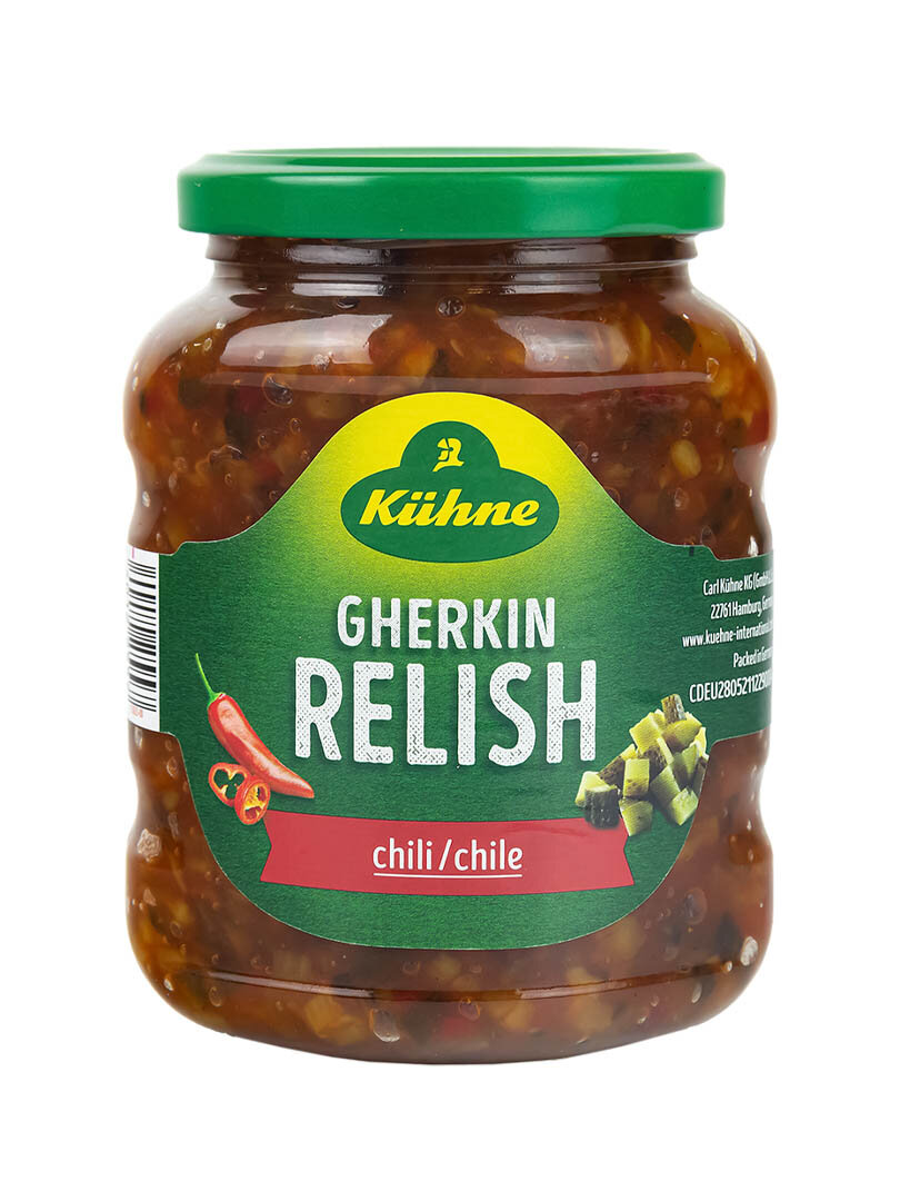 Соус Релиш Kuhne Gherkin relish Chili с огурцами и перцем Чили, 370мл